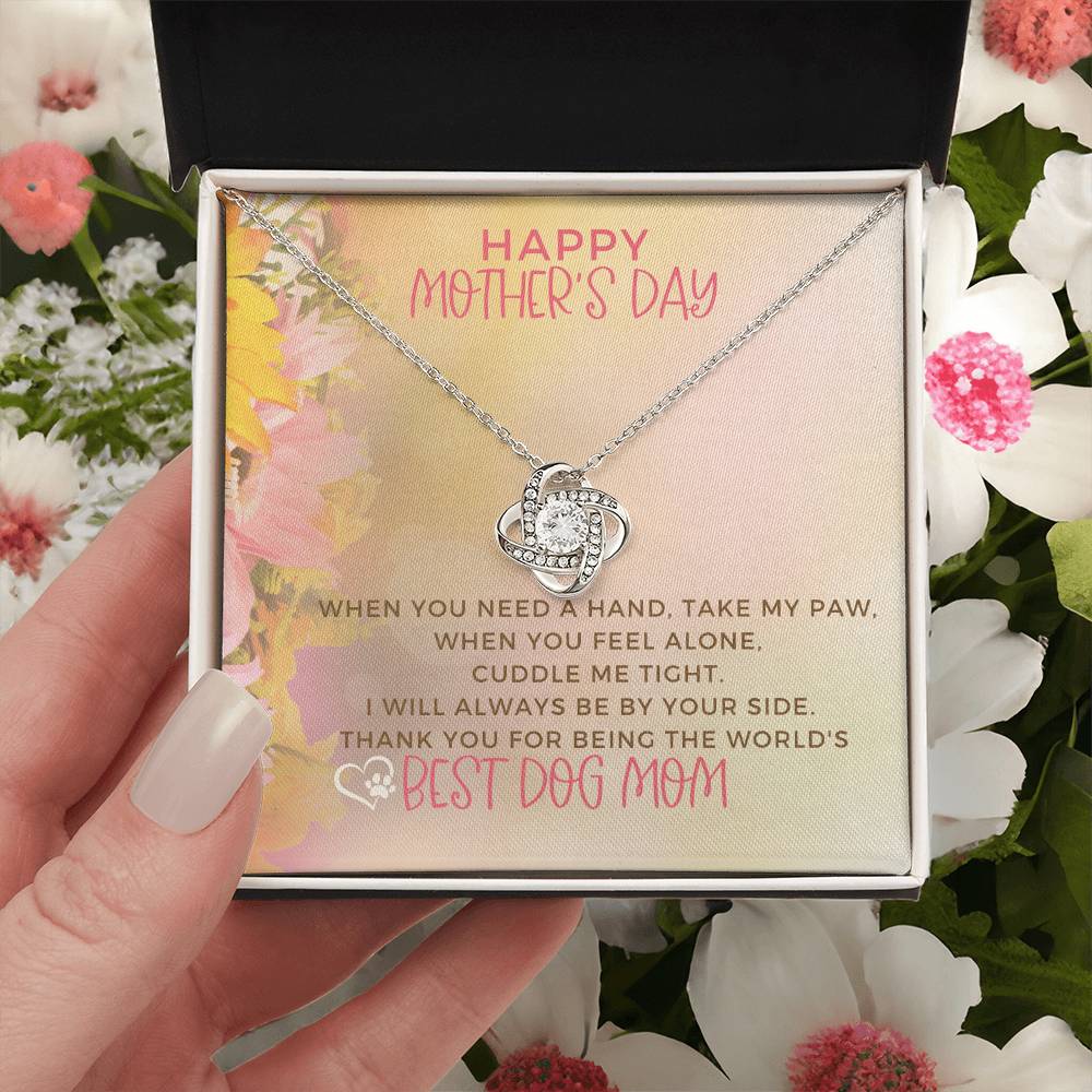 Best Dog Mom Ever Love Knot Necklace Mothers Day Dog Mom Jewelry Dog Mom Gifts Pet Lover Gift Love Knot Necklace