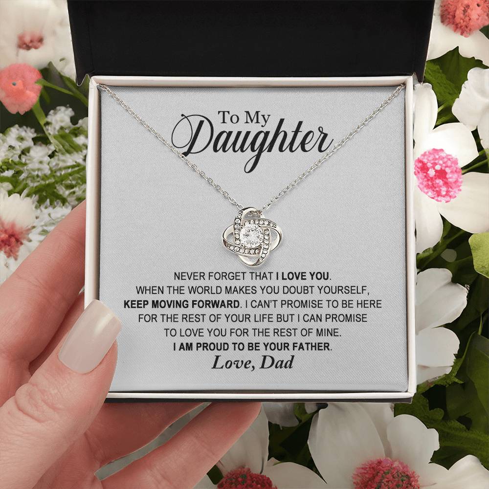 Daughter - Proud To Be Your Father - Love Knot Necklace