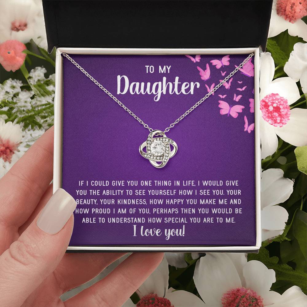 To My Daughter Necklace Gift From Mom Mothers Day Gift For Daughter From Mother Sentimental Jewelry Gifts For Daughter From Mom 8 Love Knot Necklace