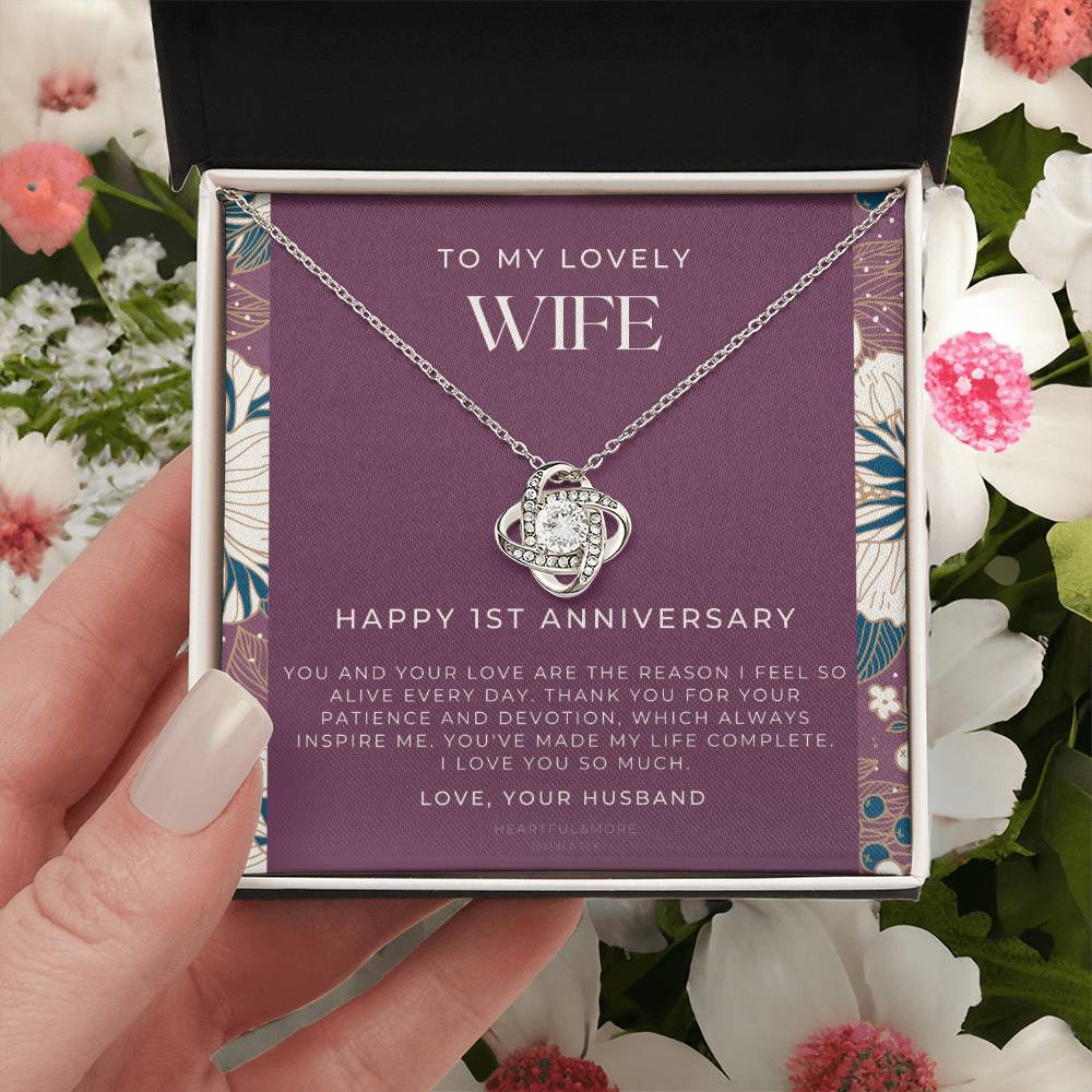 1 Year Anniversary Gift For Wife  1 Year Anniversary Gifts  1 Year Wedding Anniversary Gift Ideas  1St Wedding Anniversary Gift F(11) Love Knot Necklace