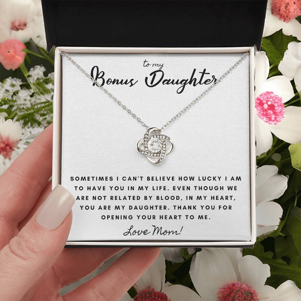 Not By Blood But By Heart Mom Gift To Daughter Ne Love Knot Necklace