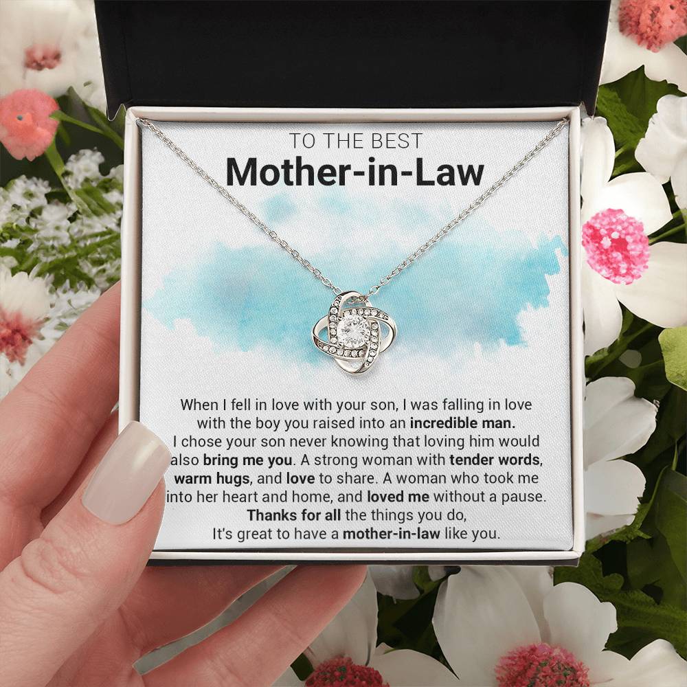 Gift For Mother-In-Law - Without A Pause - Love Knot Love Knot Necklace