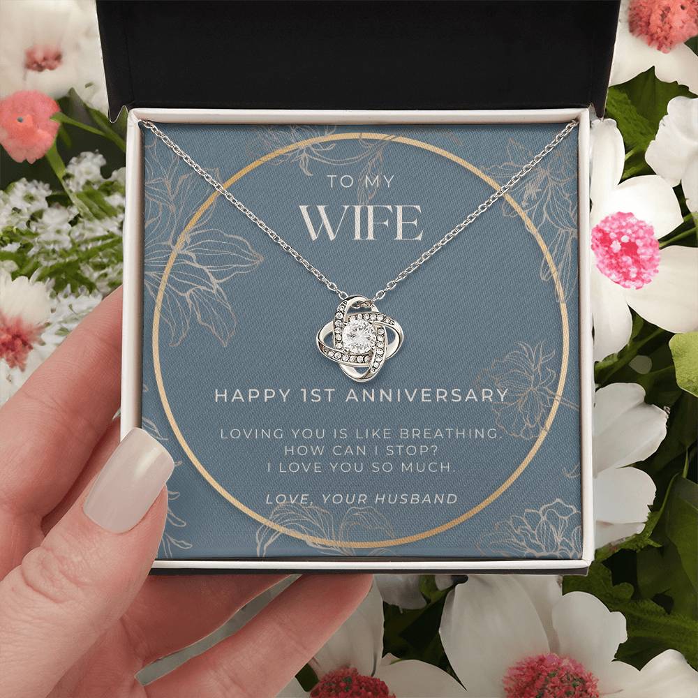 1 Year Anniversary Gift For Wife  1 Year Anniversary Gifts  1 Year Wedding Anniversary Gift Ideas  1St Wedding Anniversary Gift F(12) Love Knot Necklace