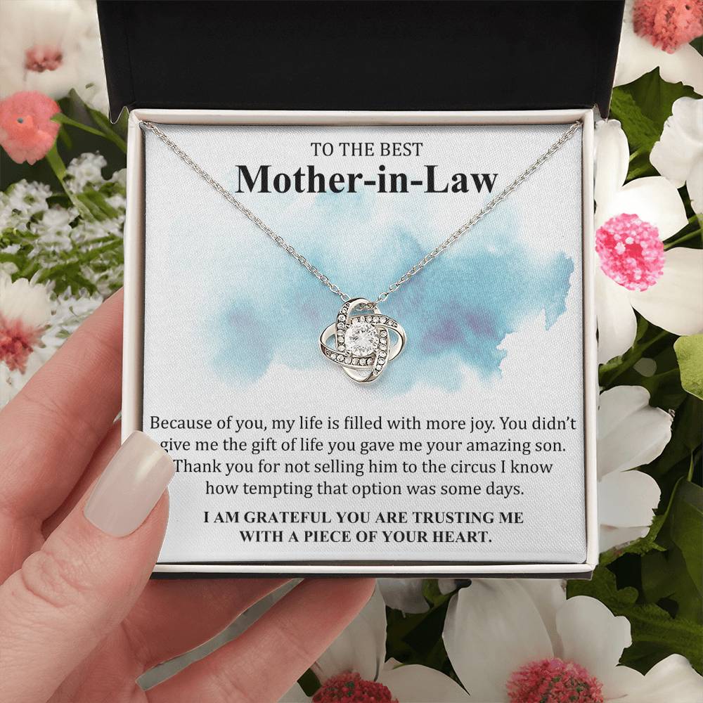 Gift For Mother-In-Law More Joy 4 Love Knot Necklace Love Knot Necklace