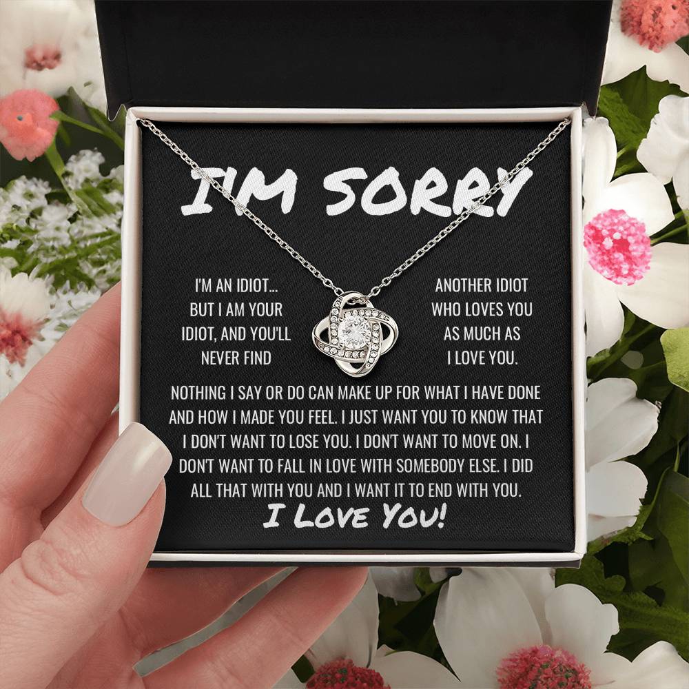 Sorry Apology 2 Love Knot Necklace