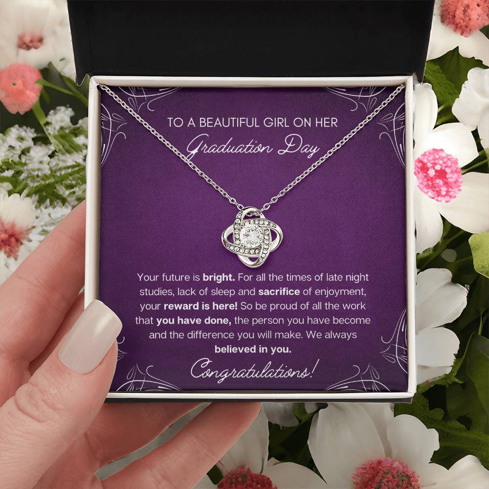 Graduation Gift - Bright Future Love Knot Necklace