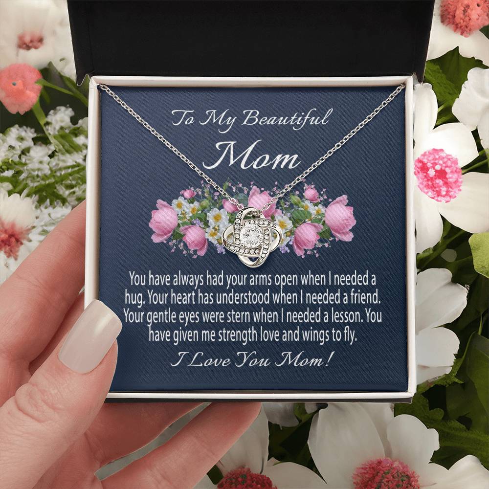 Mothers Day Gift From Daughter Mother's Day Necklace To My Beautiful Mom Necklace Mom Gift From Son Mom Necklace 4 Love Knot Necklace