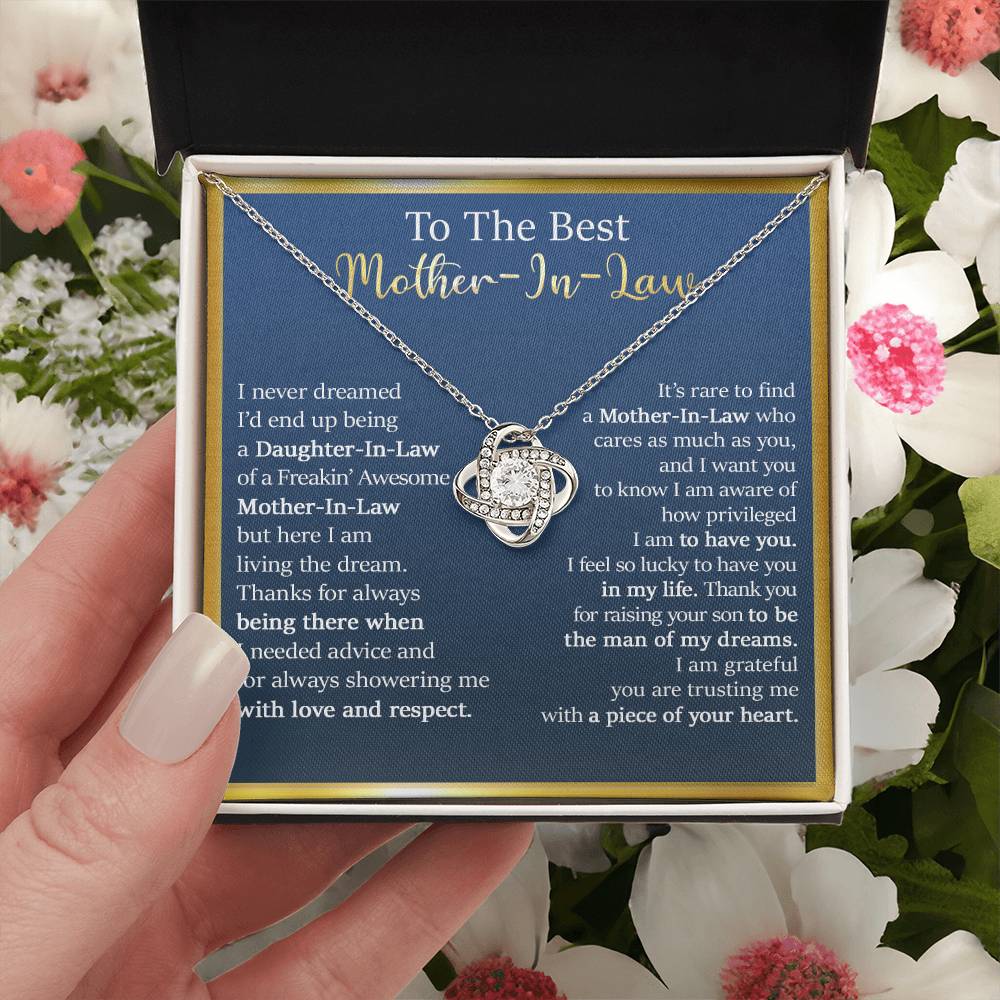 Gift For Mother-In-Law - Live The Dream - Love Knot Love Knot Necklace