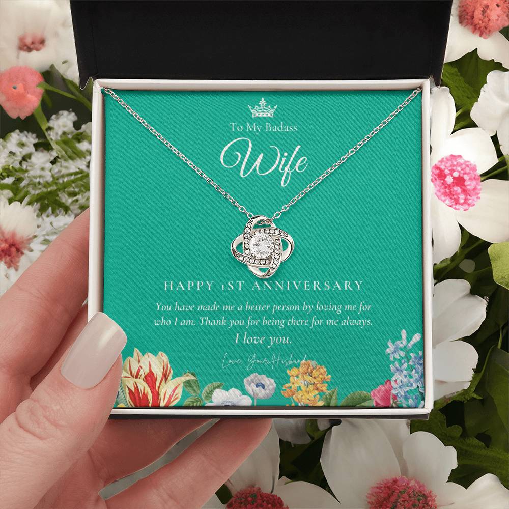 1 Year Anniversary Gift For Wife 1 Year Anniversary Gifts 1 Year Wedding Anniversary Gift Ideas 1St Wedding Anniversary Gift F(7) Love Knot Necklace