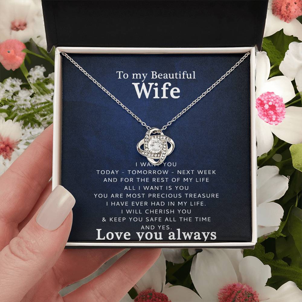 Love You  Love Knot Necklace