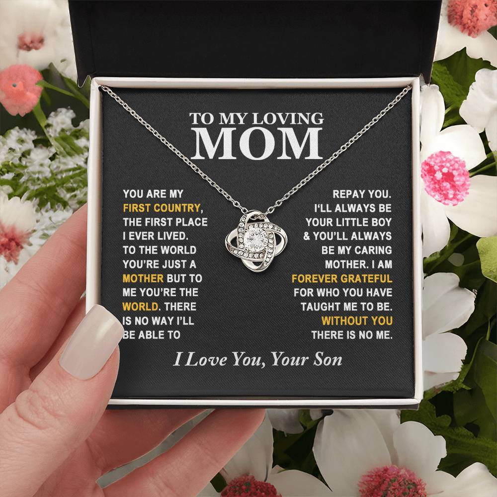 Mom - Forever Grateful - Ne Love Knot Necklace