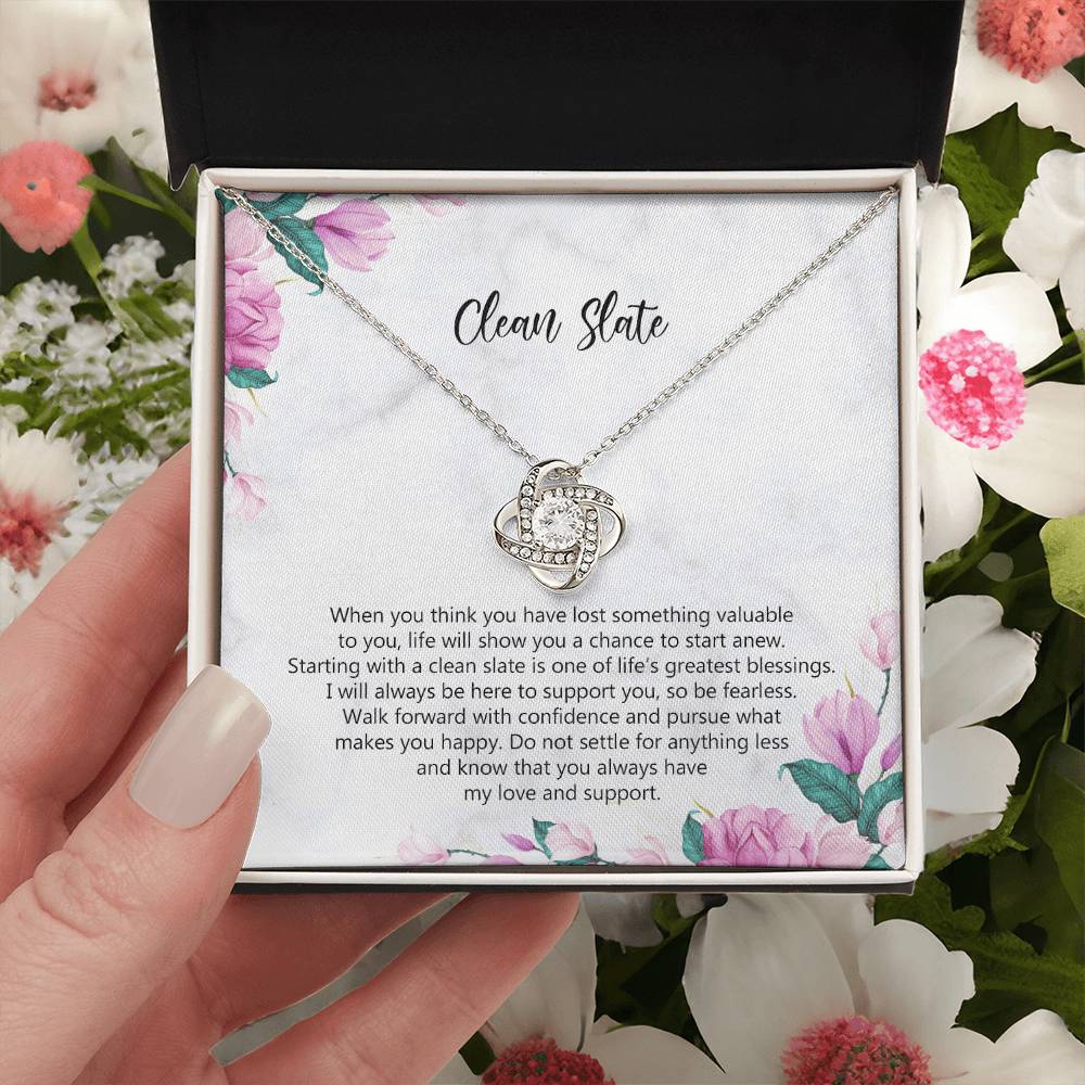 Starting Over Gift Breakup Necklace Divorcee Gift Idea New Beginnings Gift Cheer Up Gift Bad Breakup Gift Newly Single Gift  Love Knot Necklace