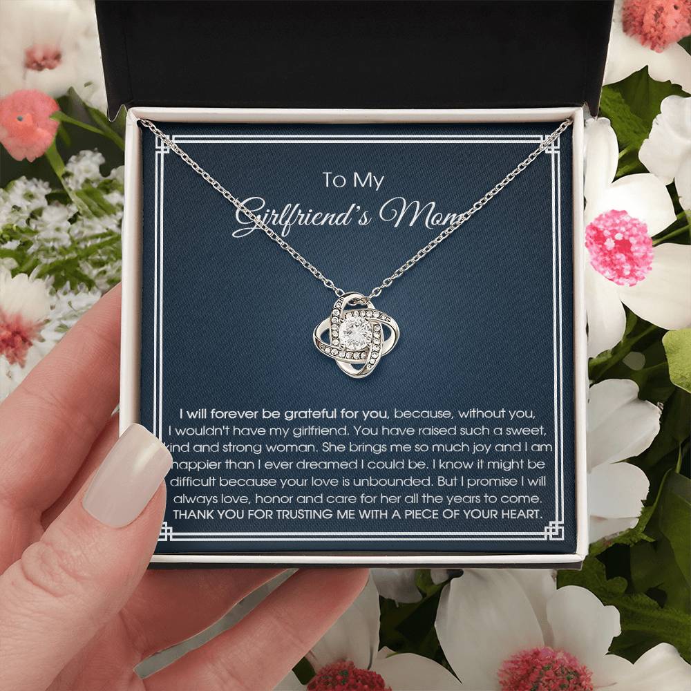 To My Girlfriend's Mom Necklace Girlfriend's Mom Birthday Gift Mother's Day Gift For Girlfriend's Mom Love Knot Necklace
