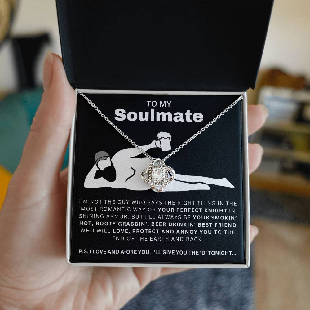 To My Soulmate Your Perfect Knight Necklace Love Knot Necklace