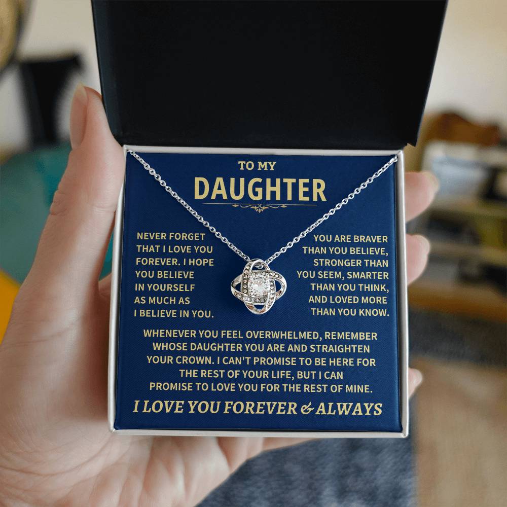 Daughter Gift-Never Forget Love Knot Necklace