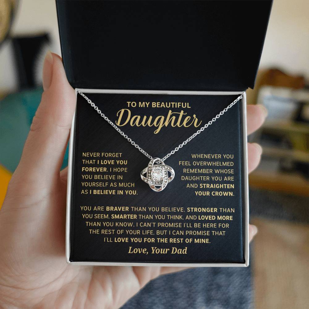 Gift For Daughter - Never Forget That I Love You Forever - Love Knot Necklace