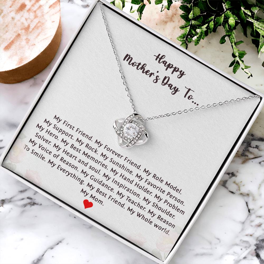 Happy Mother's Day To My First Friend Love Knot Necklace