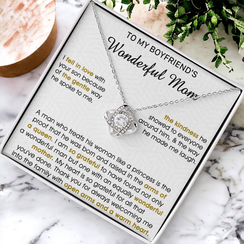 Gift For Boyfriend's Mom Gentle Way Arms Of Queen Love Knot Necklace Love Knot Necklace
