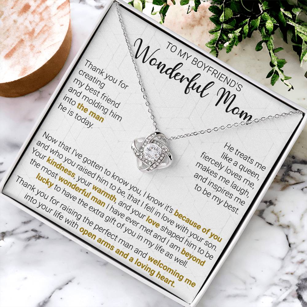 Gift For Boyfriend's Mom - Because Of You - Love Knot Love Knot Necklace