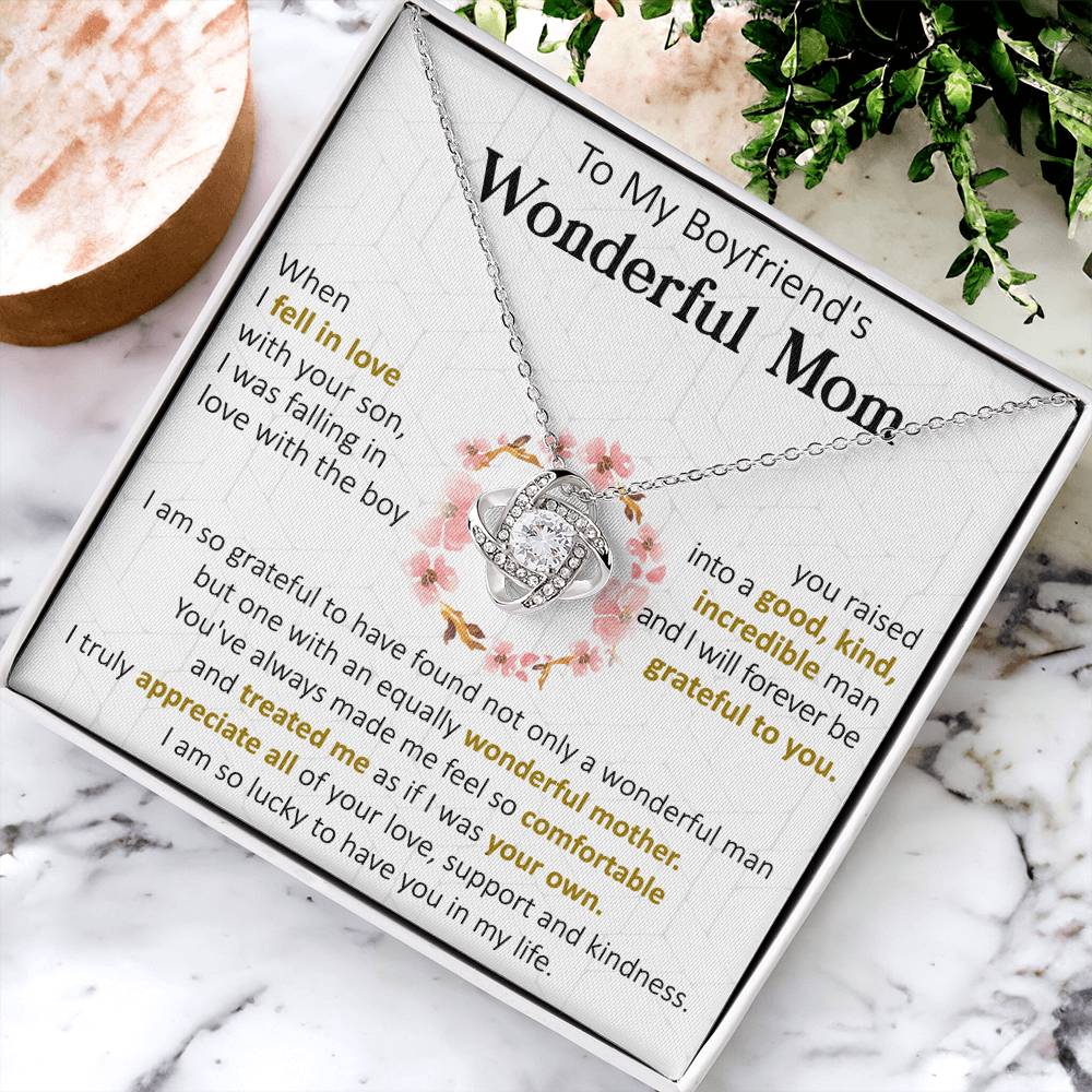 Gift For Boyfriend's Mom Forever Equally Wonderful Mother Love Knot Necklace Love Knot Necklace