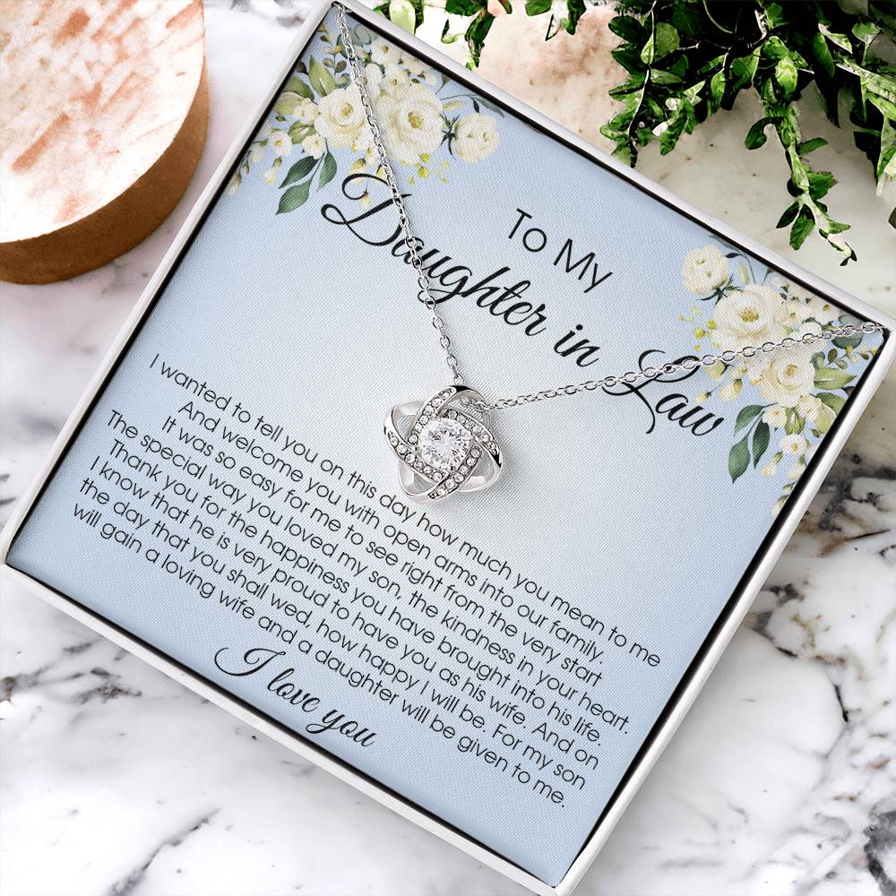 Daughter-In-Law Gift Necklace Wedding Gift Jewelry From Mother-In Law Gift For Bride Love Knot Necklace