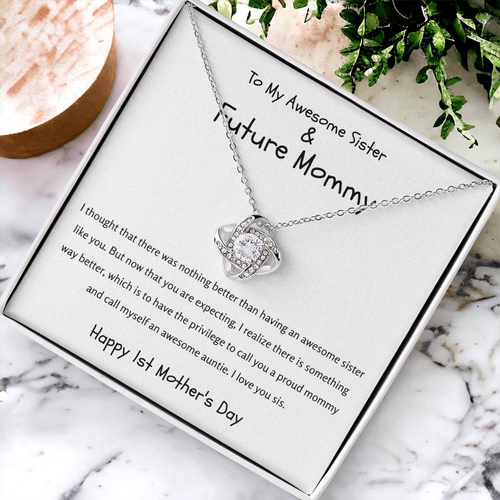 Future Mommy Sister Love Knot Necklace