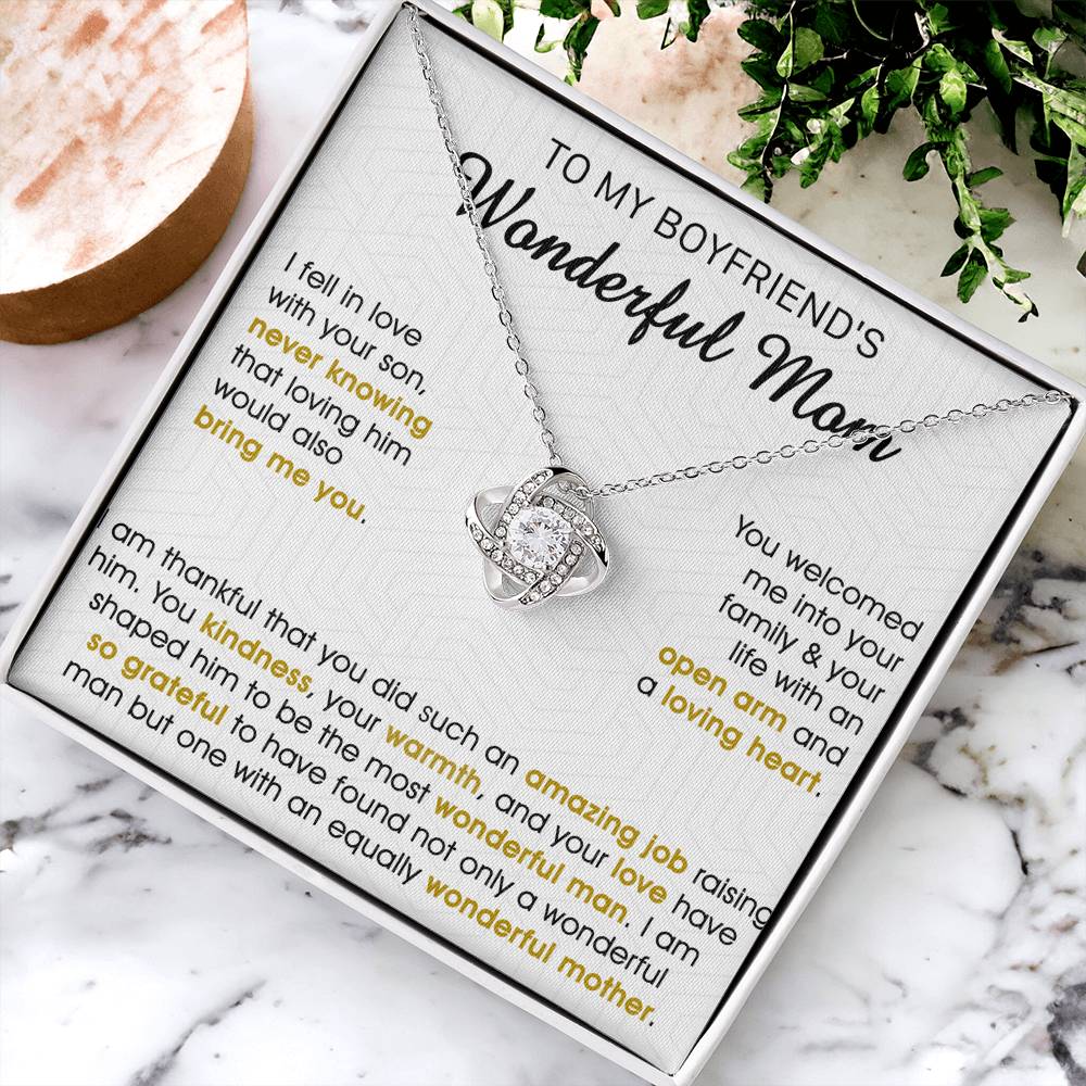 Gift For Boyfriend's Mom - Wonderful Mother - Love Knot Love Knot Necklace