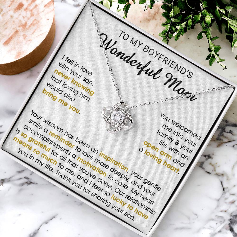Gift For Boyfriend's Mom Bring Welcomed Your Wisdom Love Knot Necklace Love Knot Necklace