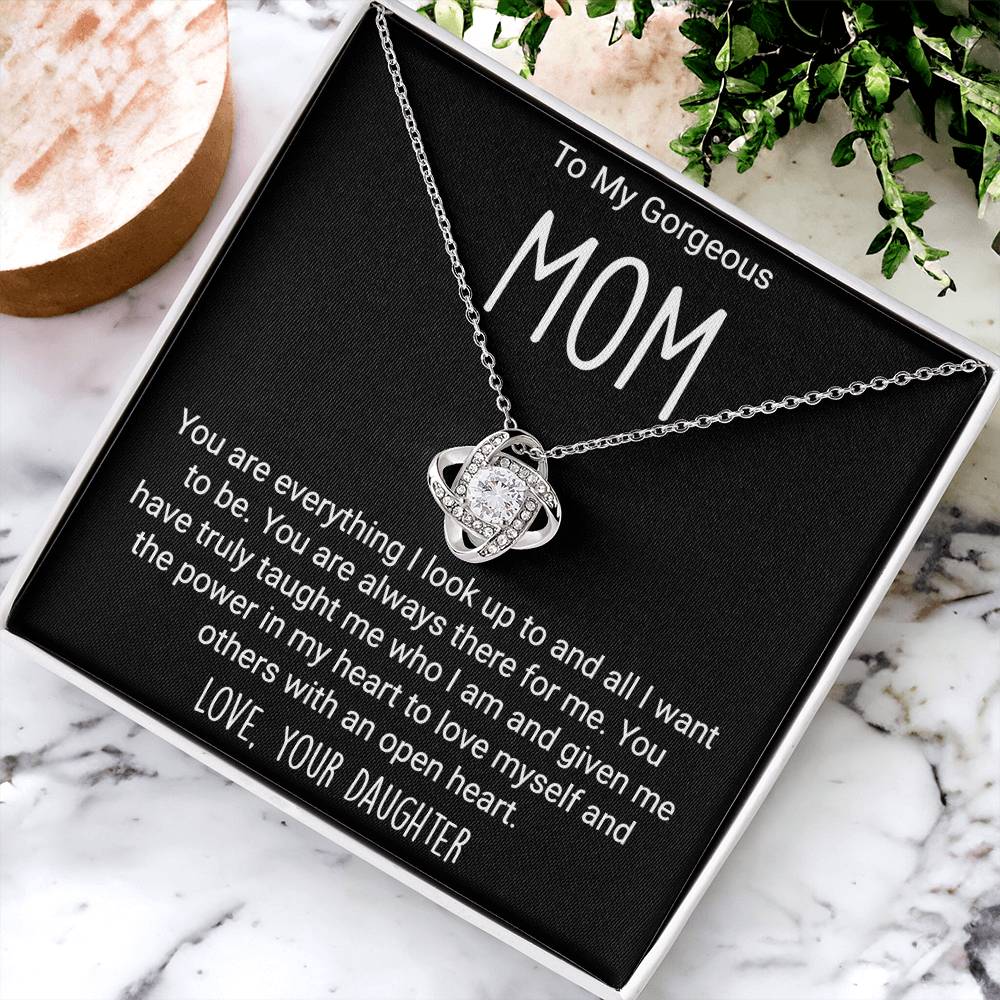 Gift For Mom From Daugter - Love Knot Necklace Love Knot Necklace
