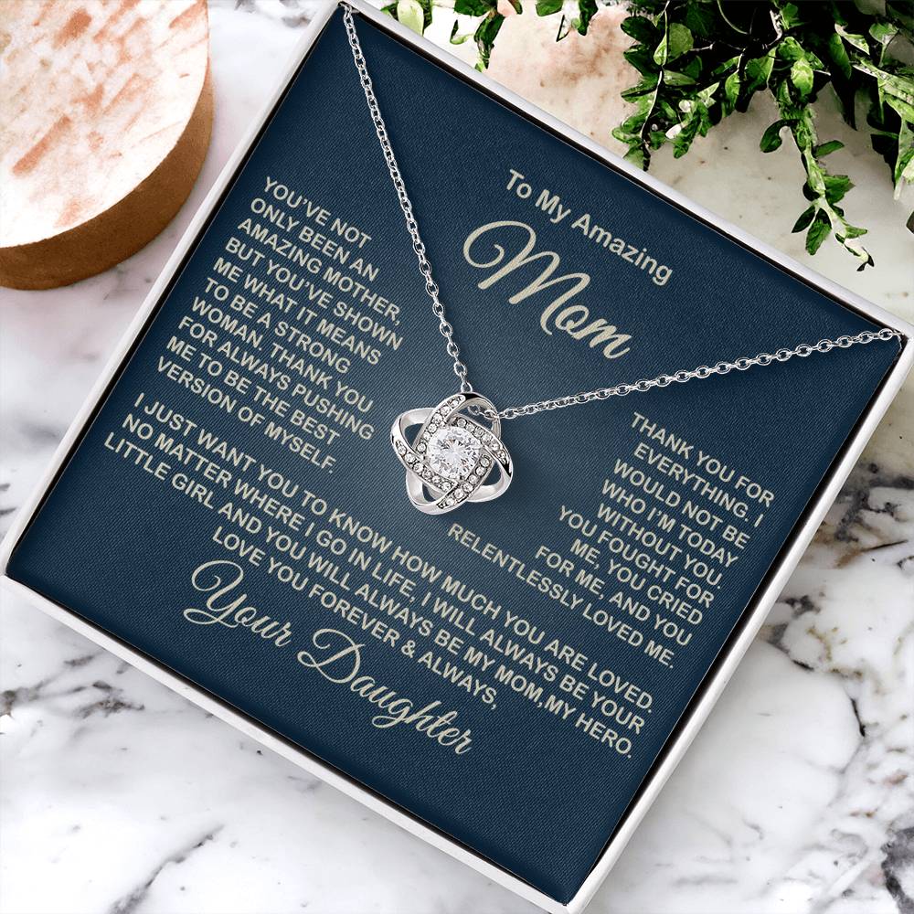 To My Amazing Mom Necklace Gift For Mom From Daughter Sentimental Gift Mother's Day Gift Love Knot Necklace