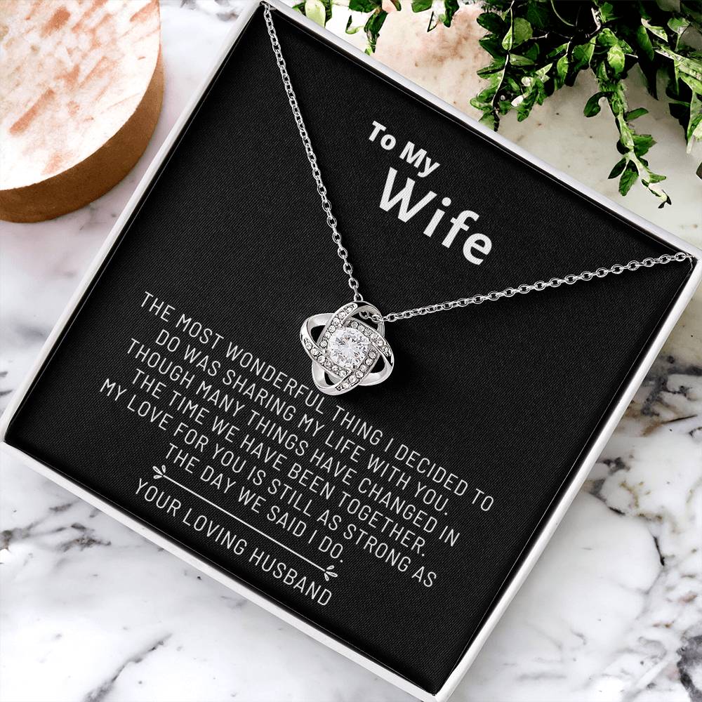 Almost Gone To My Wife  From Husband Unique Romantic Gifts For Wife Birthday Anniversary Christmas & Valentine Love Knot Necklace
