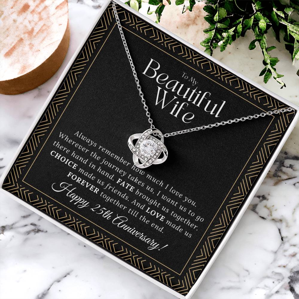 25 Year Anniversary Gift For Wife 25 Year Anniversary Gifts 25 Year Wedding Anniversary Gift Ideas 25Th Wedding Anniversary Gift F Love Knot Necklace