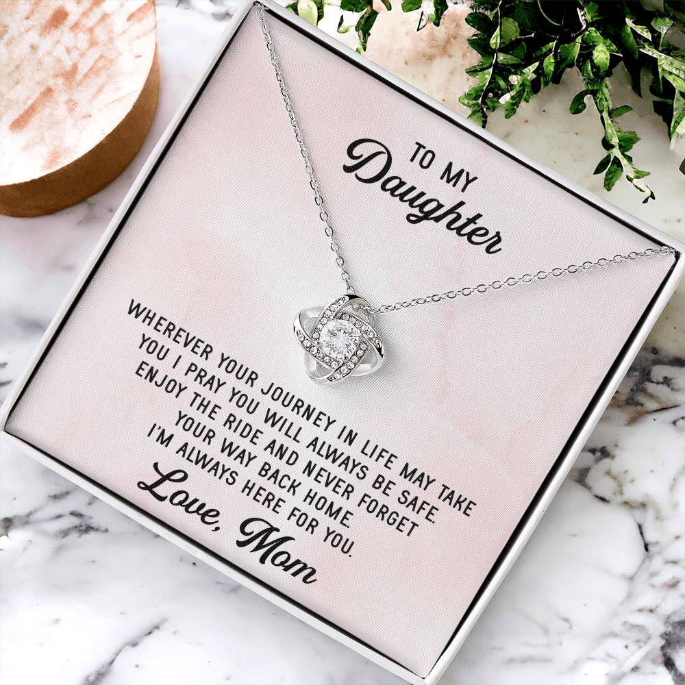 To My Daughter Necklace Gift From Mom Mothers Day Gift For Daughter From Mother Sentimental Jewelry Gifts For Daughter Love Knot Necklace