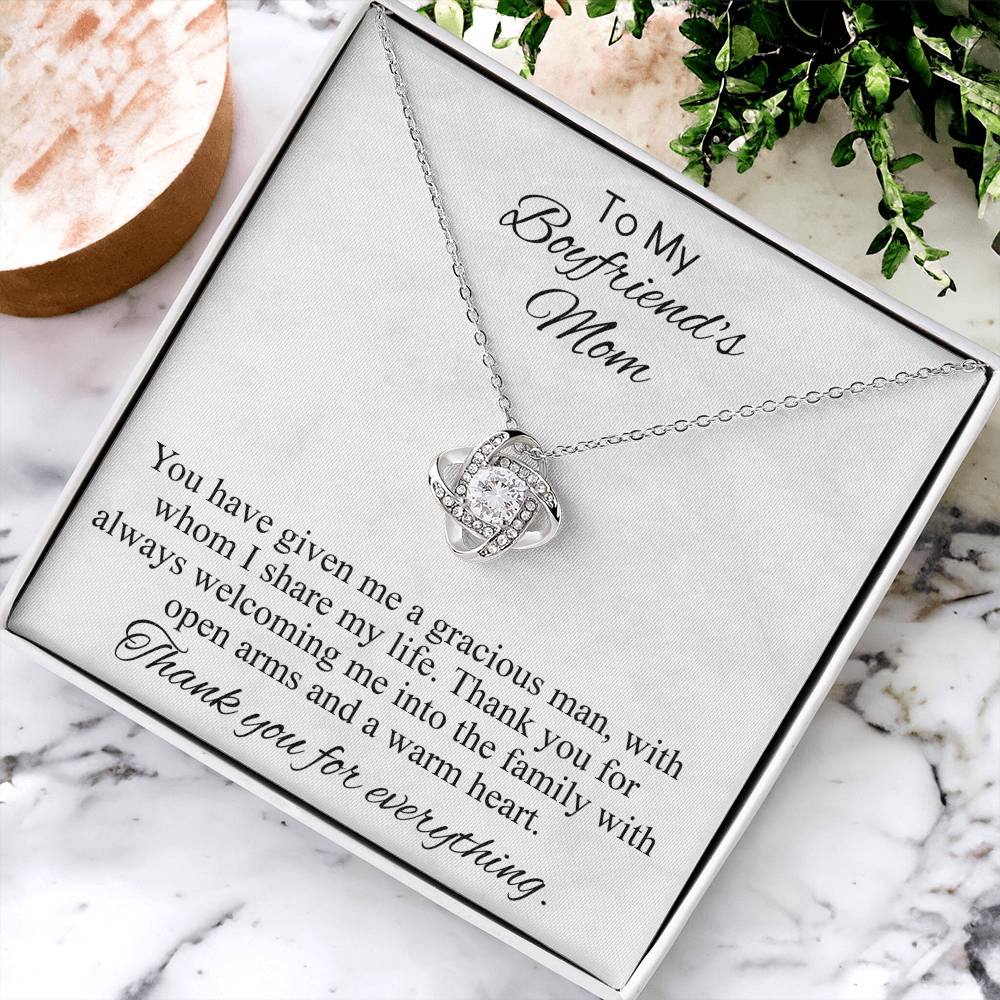 To My Boyfriends Mom Gift Mothers Day Gift For Boyfriends Mom Gifts For Boyfriends Mom Birthday Mothers Day Necklace Mothers Day Gift Love Knot Necklace