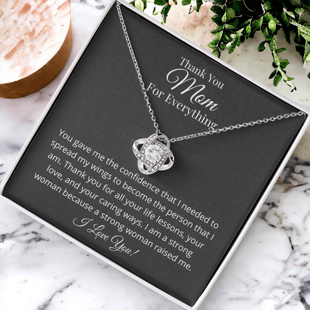 Thank You Mom For Everything Love Knot Necklace