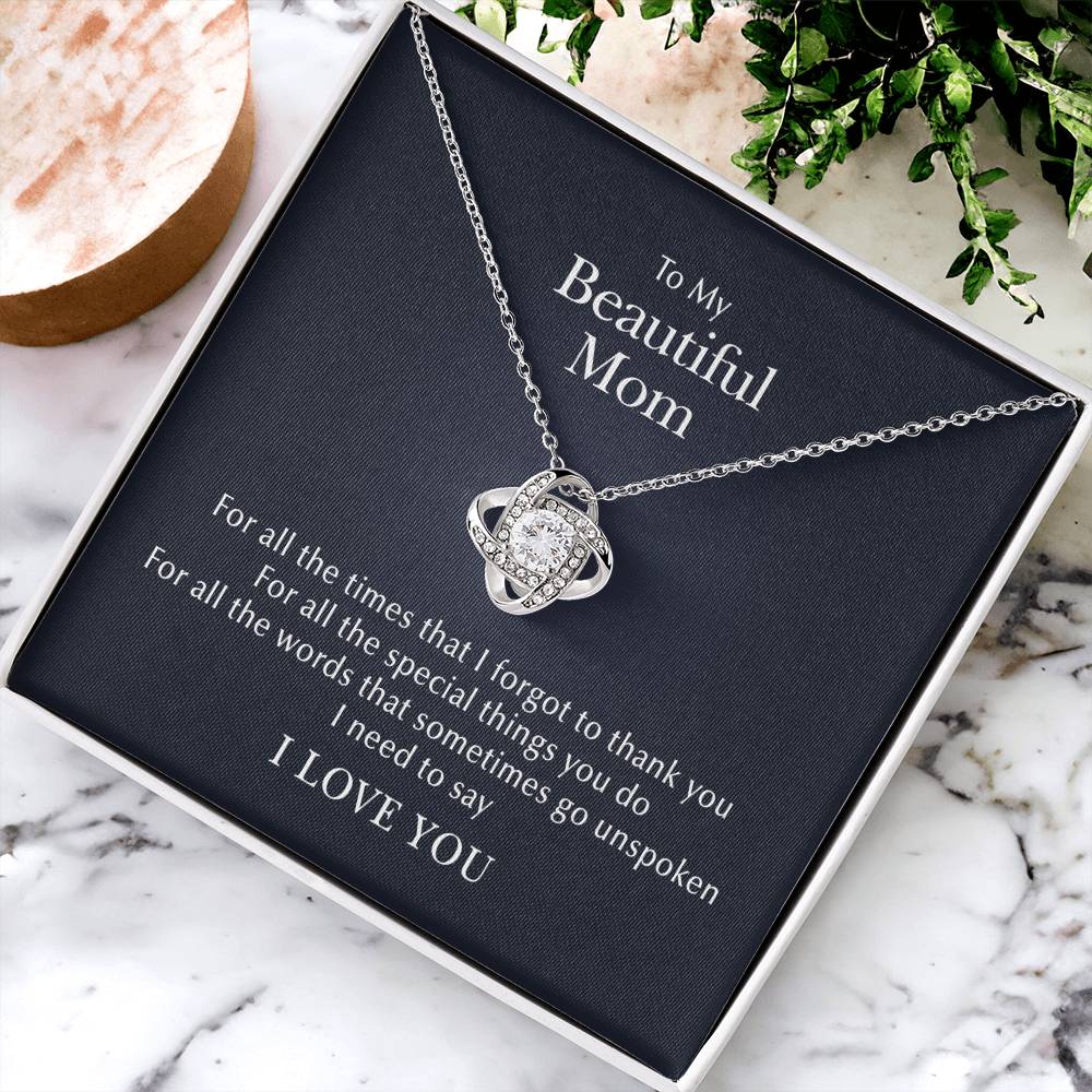 My Beautiful Mom Love Knot Necklace