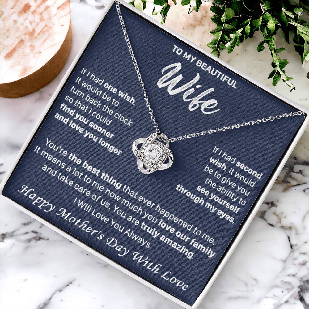Gift For Wife 2 Wish Amazing Happy Love Knot Necklace Love Knot Necklace