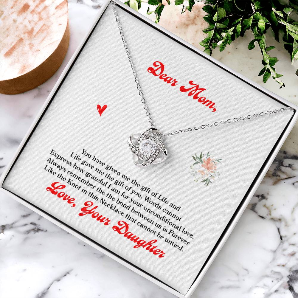 Gift For Mom - Love Knot Necklace 1 Love Knot Necklace