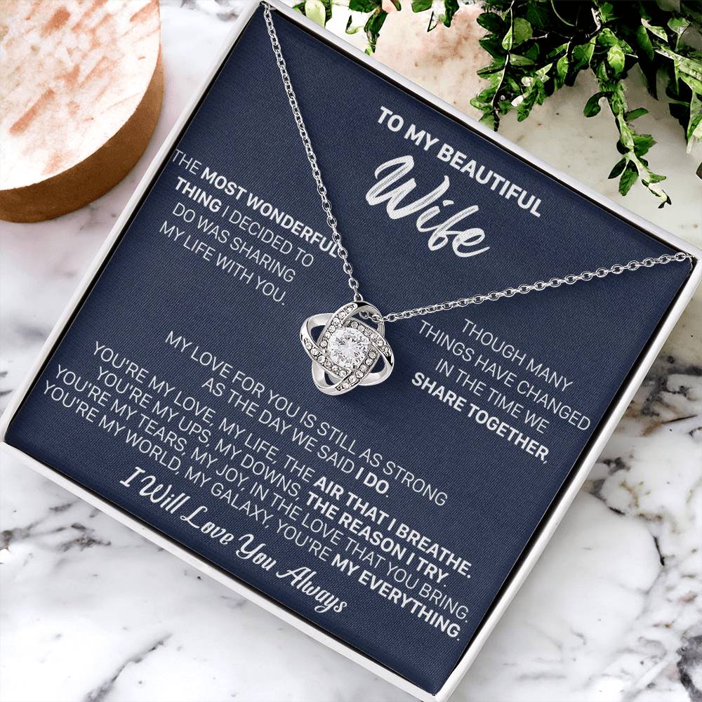 Gift For Wife I Do I Breath Love Knot Necklace Love Knot Necklace