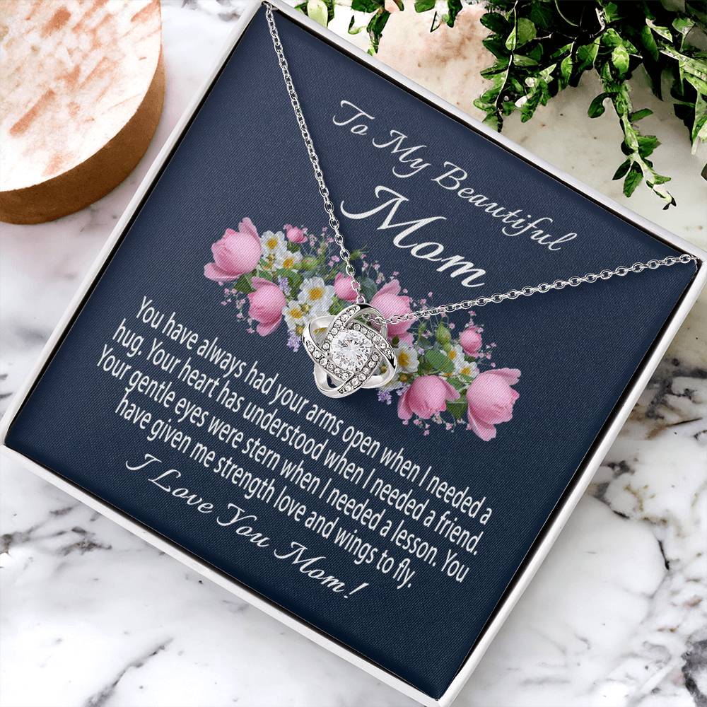 Mothers Day Gift From Daughter Mother's Day Necklace To My Beautiful Mom Necklace Mom Gift From Son Mom Necklace 4 Love Knot Necklace