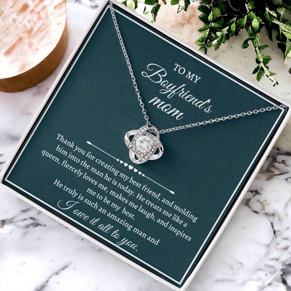 Love Knot Necklace Mother's Day Gift For Boyfriend's Mom - I Owe It All To You Love Knot Necklace