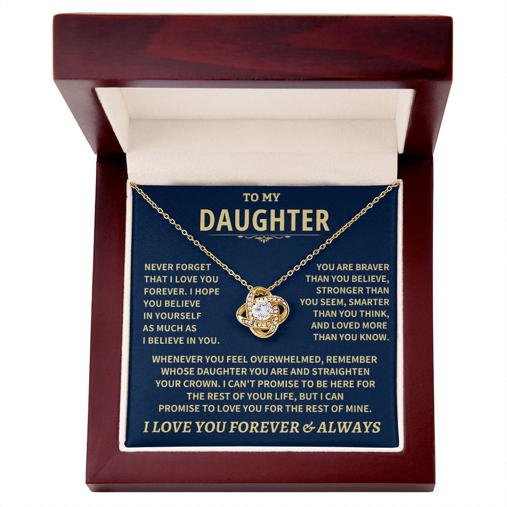 Daughter Gift-Never Forget Love Knot Necklace