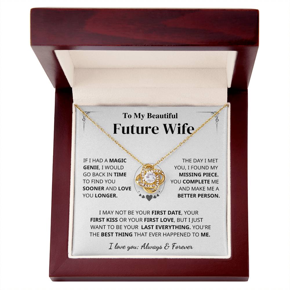 Future Wife Gift- My Last Everything Love Knot Necklace