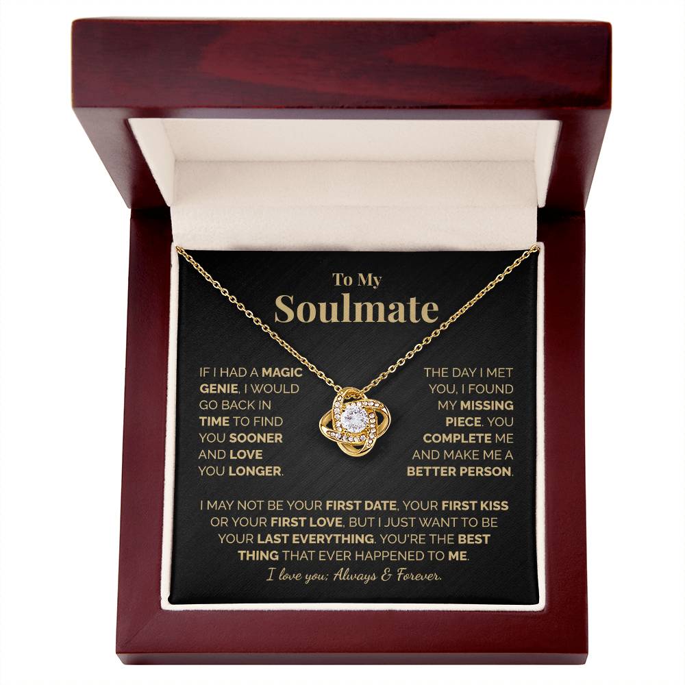 To My Soulmate Love Knot Necklace