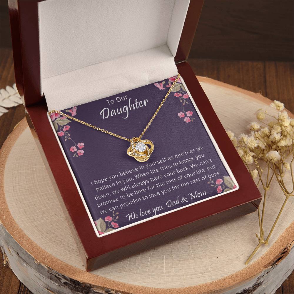 The Best Gift For Your Daughter To My Daughter With Love And Kiss Dragonfly Necklace Birthday Gift Daughter Graduation Gift Grown Up Dau Love Knot Necklace