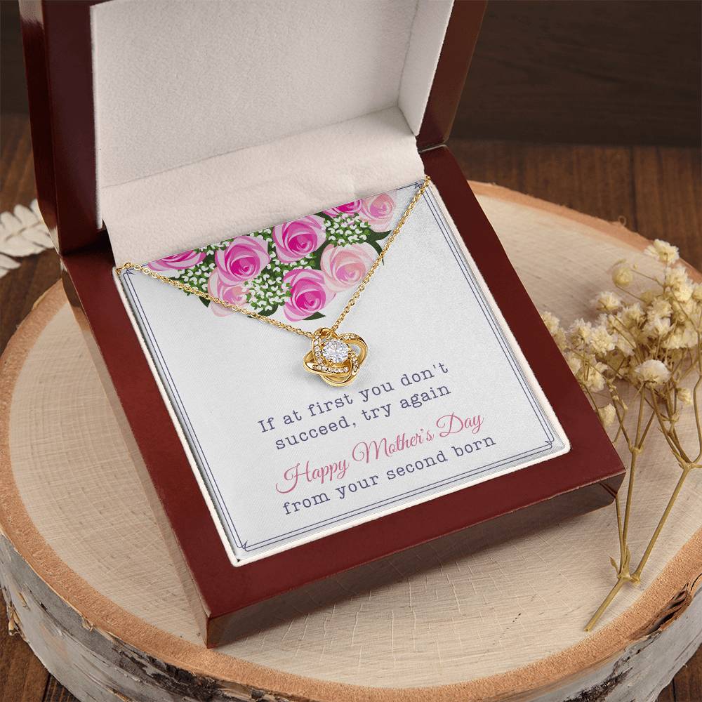 Second Born Mother's Day Gift Love Knot Necklace