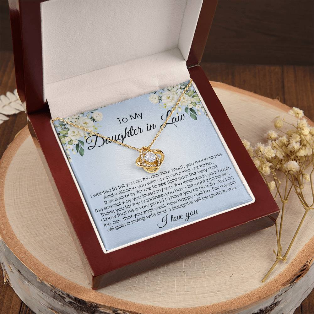 Daughter-In-Law Gift Necklace Wedding Gift Jewelry From Mother-In Law Gift For Bride Love Knot Necklace