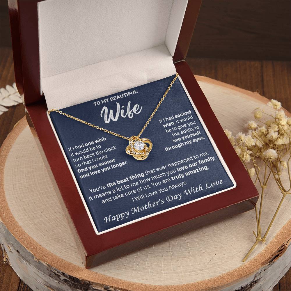 Gift For Wife 2 Wish Amazing Happy Love Knot Necklace Love Knot Necklace