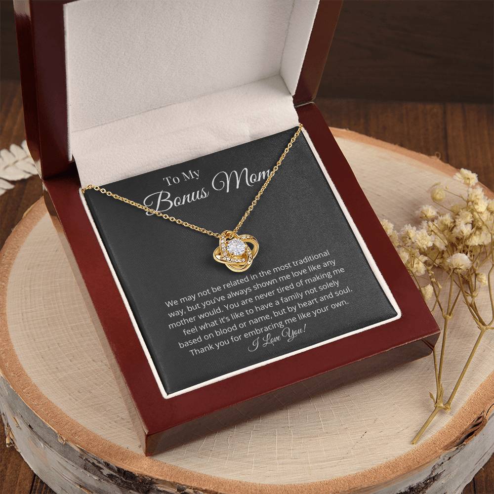 Bonus Mom Thank You Love Knot Necklace