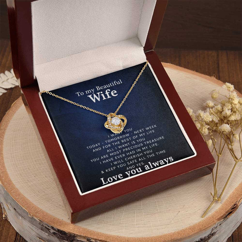Love You  Love Knot Necklace